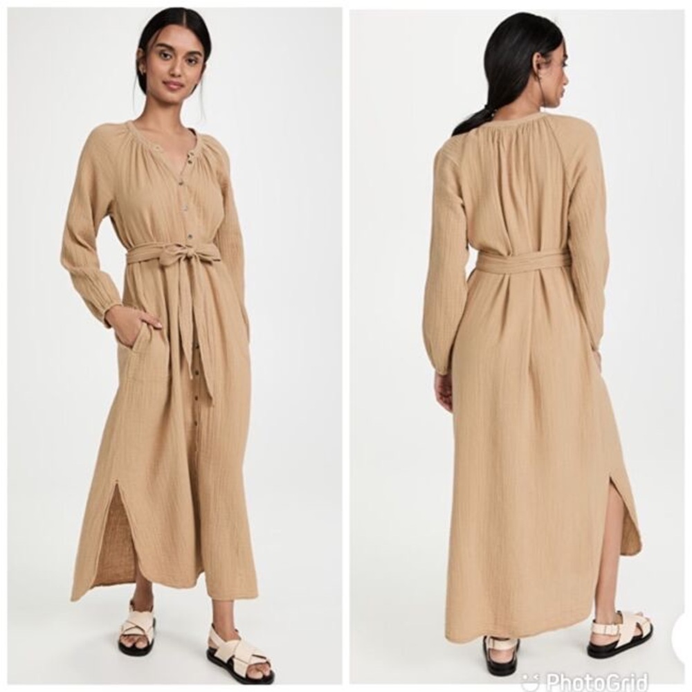 Xirena Gauze Elegant Tan Maxi Dress